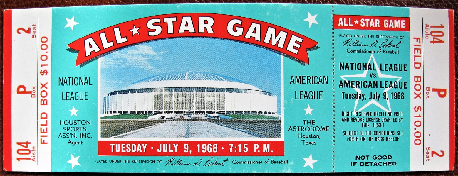 1968 ALL-STAR GAME FULL TICKET - ASTRODOME