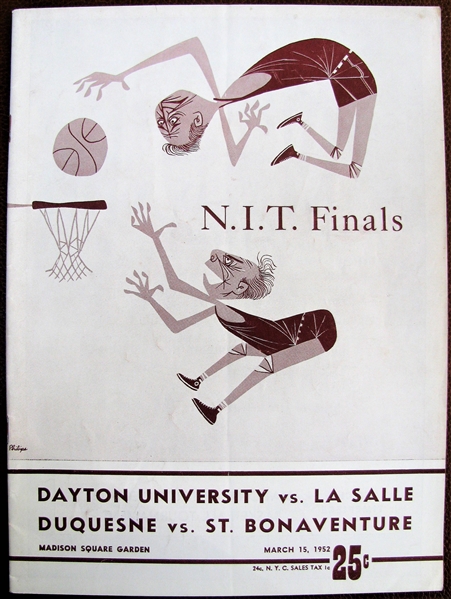 1952 N.I.T. BASKETBALL FINIALS PROGRAM 