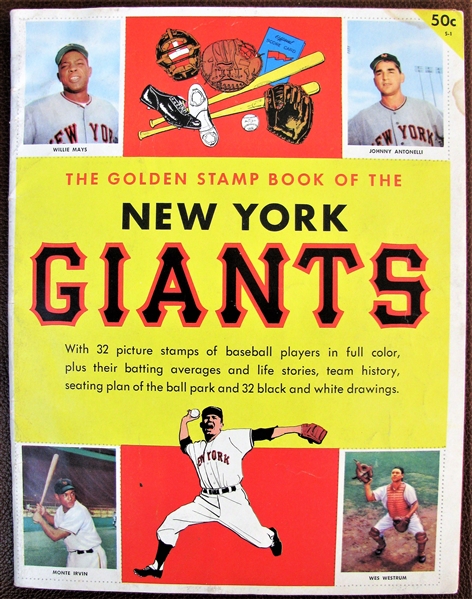 1955 NEW YORK GIANTS STAMP BOOK