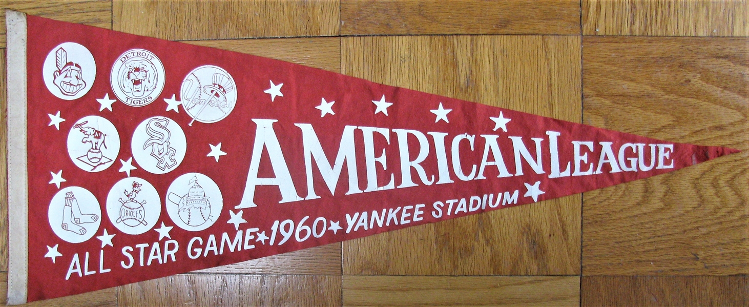 1960 ALL-STAR GAME AMERICAN LEAGUE PENNANT - YANKEE STADIUM