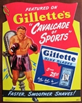 1940 GILLETTE "CAVALCADE OF SPORTS" BOXING CARDBOARD ADVERTISING TABLETOP DISPLAY