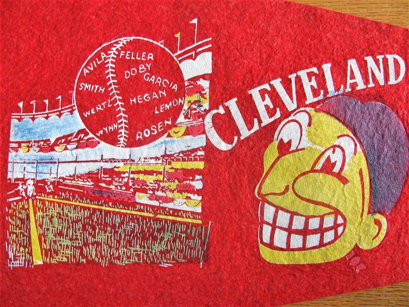 RARE - 1954 CLEVELAND INDIANS AMERICAN LEAGUE CHAMPS PENNANT