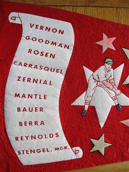 1953 ALL-STAR GAME PENNANT - AMERICAN LEAGUE VERSION w/ MANTLE