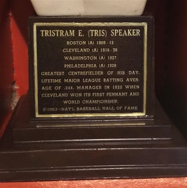 1963 TRIS SPEAKER HALL OF FAME BUST w/BOX - HTF