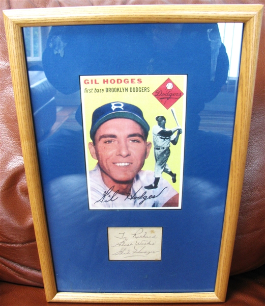 GIL HODGES SIGNED TO RICHARD - BEST WISHES w/CAS COA