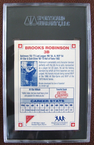 BROOKS ROBINSON SIGNED CARD - SGC SLABBED & AUTHENTICATED