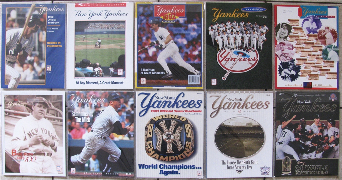 1990 - 99 NEW YORK YANKEES YEARBOOKS
