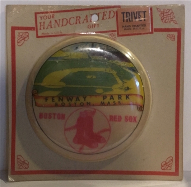 VINTAGE BOSTON RED SOX / FENWAY PARK TRIVET - SEALED ON CARD