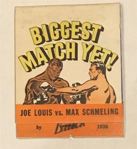 1936 JOE LOUIS vs MAX SCHMELING OVER-SIZED MATCHBOOK