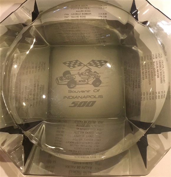 1972 INDIANAPOLIS 500 GLASS ASHTRAY - LARGE SIZE