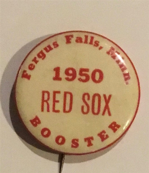 1950 FERGUS FALLS RED SOX BOOSTER PIN 