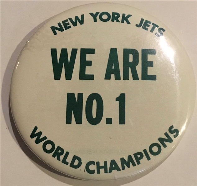 1969 NEW YORK JETS WORLD CHAMPIONS PIN - HTF