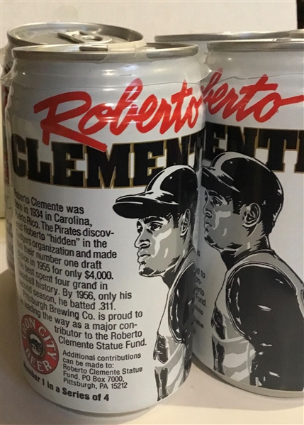 6 PACK OF IRON CITY BEER w/CLEMENTE