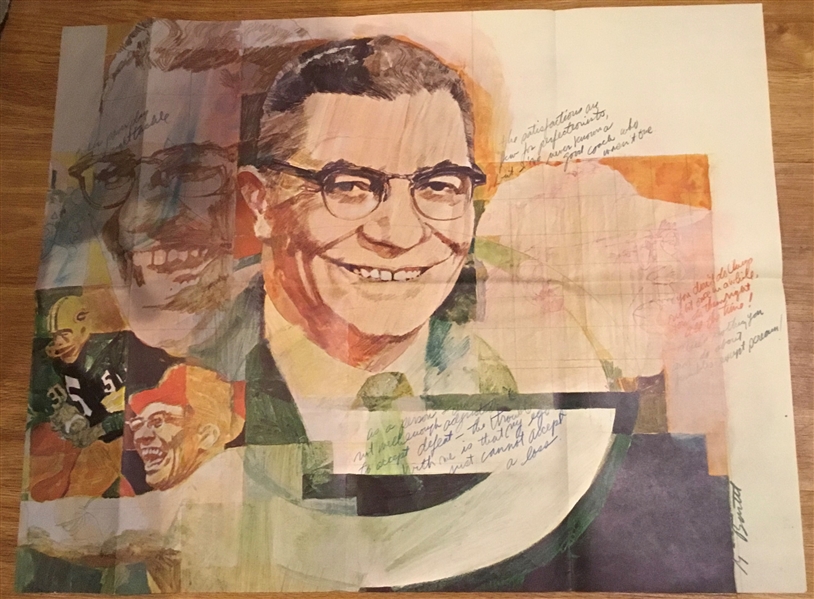 1967 GREEN BAY PACKERS PORTRAITS SET w/RARE LOMBARDI POSTER