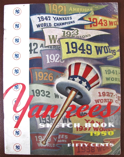 1950 NEW YORK YANKEES YEARBOOK / SKETCH BOOK