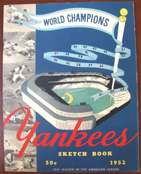 1952 NEW YORK YANKEES YEARBOOK / SKETCH BOOK