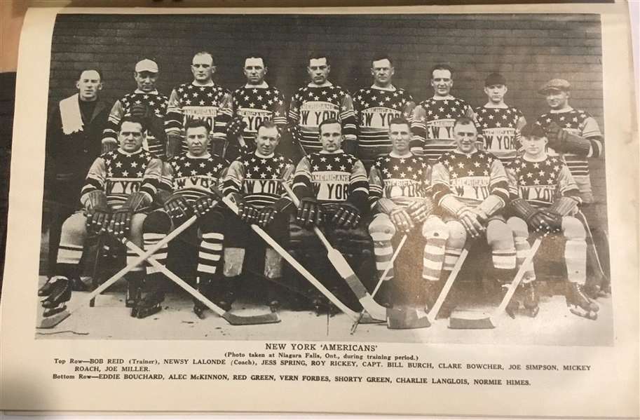 1926-27 NHL NEW YORK AMERICANS PROGRAM