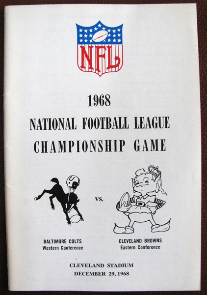 1968 NFL CHAMPIONSHIP GAME MEDIA GUIDE - COLTS VS BROWNS