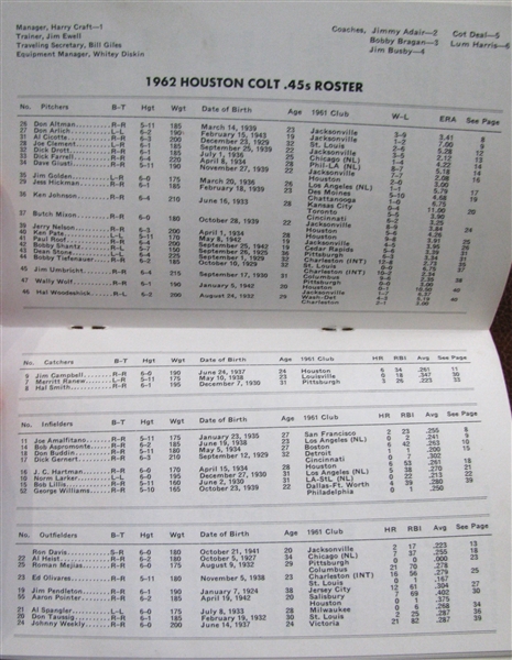 1962 HOUSTON COLT 45's 1ST MEDIA GUID