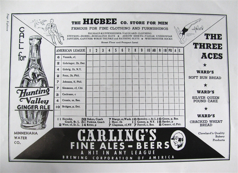 1935 ALL-STAR GAME PROGRAM - CLEVELAND