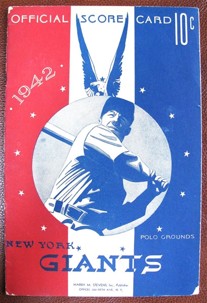 SCARCE - 1942 ALL-STAR GAME PROGRAM - POLO GROUNDS NEW YORK