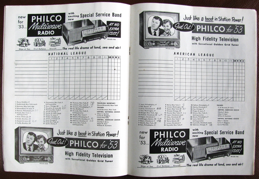 1952 ALL-STAR GAME PROGRAM - PHILADELPHIA