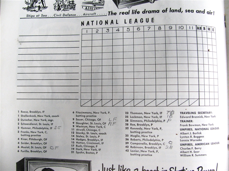 1952 ALL-STAR GAME PROGRAM - PHILADELPHIA