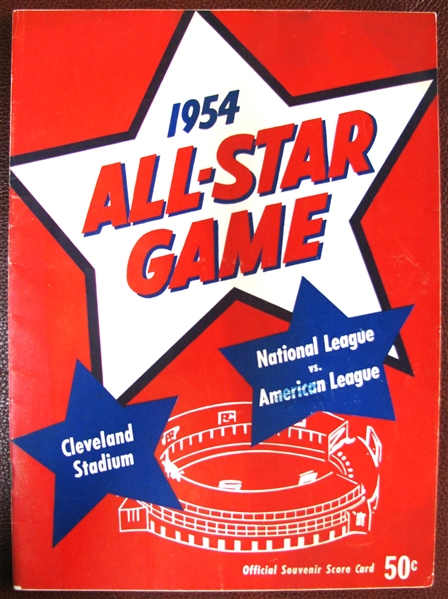 1954 ALL-STAR GAME PROGRAM - CLEVELAND