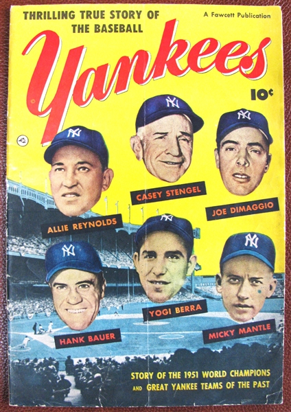 1952 NEW YORK YANKEES COMIC BOOK w/MANTLE & DIMAGGIO ON COVER