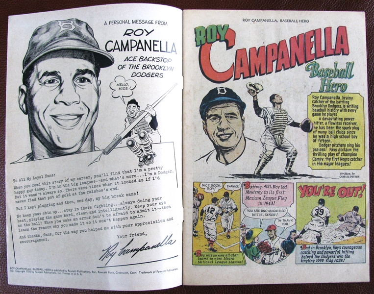 1950 ROY CAMPANELLA BASEBALL HERO COMIC BOOK