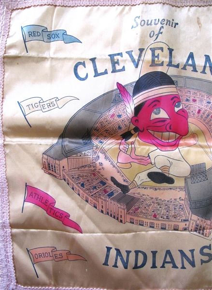 40's/50's CLEVELAND INDIANS PILLOW CASE w/CHIEF WAHOO