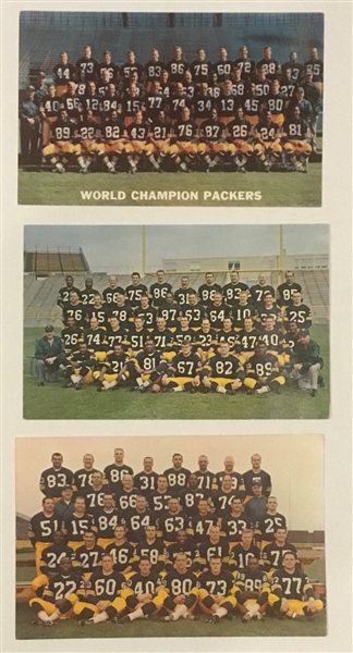 VINTAGE GREEN BAY PACKERS TEAM PHOTO POSTCARD LOT OF 3