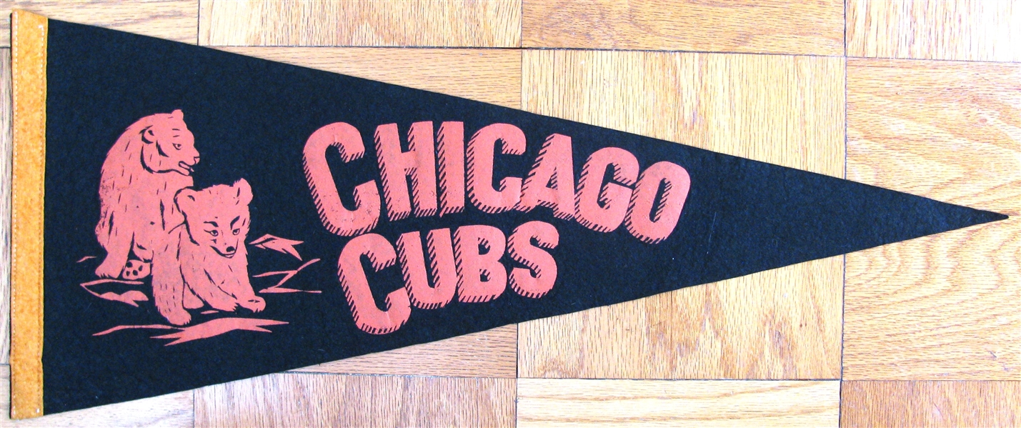 50's CHICAGO CUBS PENNANT - NEAR MINT