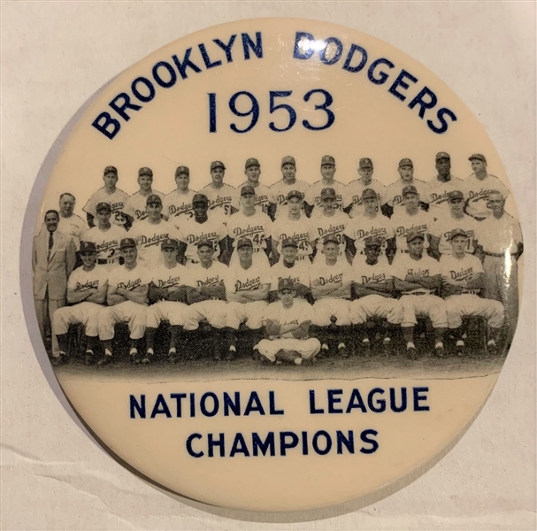 1953 BROOKLYN DODGERS NATIONAL LEAGUE CHAMPIONS TEAM PHOTO PIN
