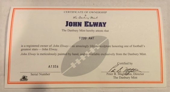 JOHN ELWAY DANBURY MINT STATUE