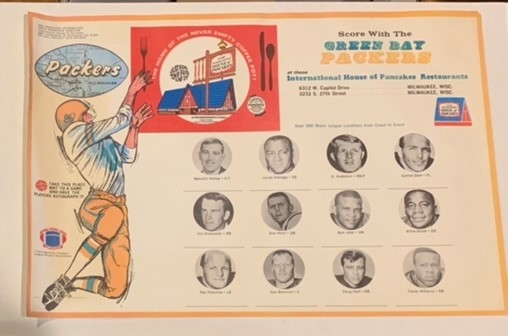 1970 GREEN BAY PACKERS PLACEMAT