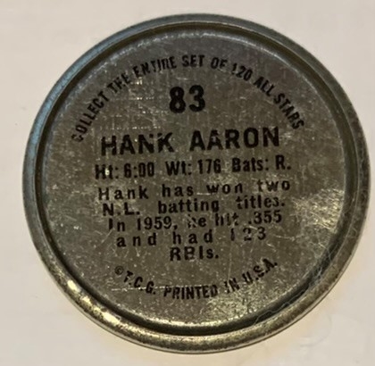1964 HANK AARON TOPPS COIN