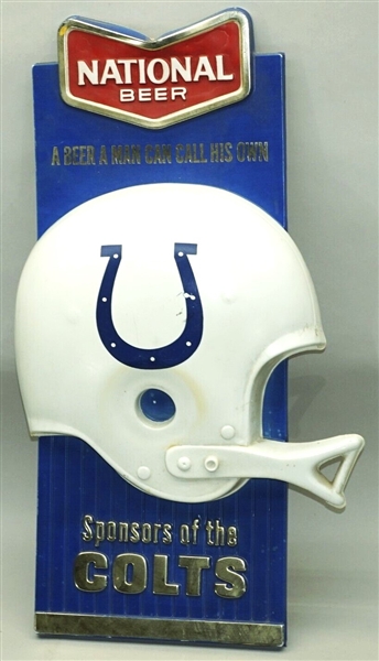 1960S NATIONAL BEER BALTIMORE COLTS FOOTBALL ADVERTISING SIGN