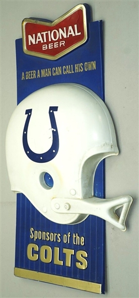 1960S NATIONAL BEER BALTIMORE COLTS FOOTBALL ADVERTISING SIGN