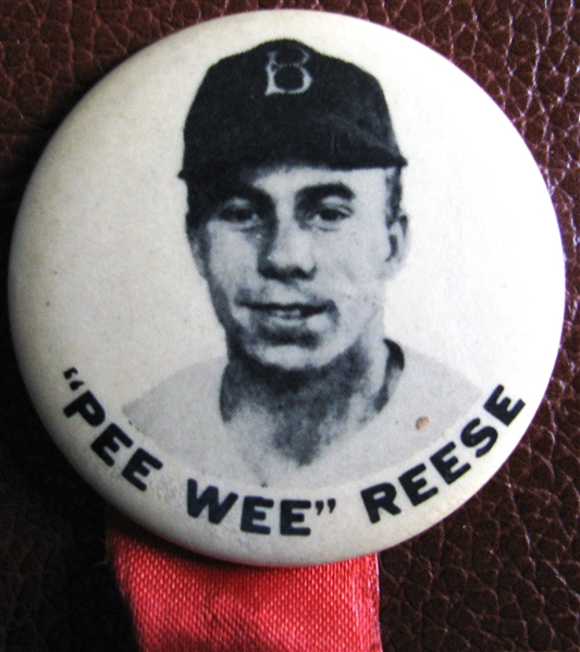 50's PEE WEE REESE BROOKLYN DODGERS PIN w/ATTACHMENT