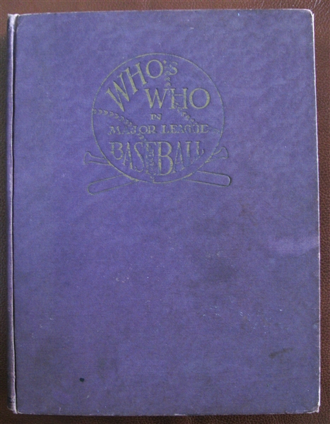 1933 WHO'S WHO IN MAJOR LEAGUE BASEBALL - 1ST YEAR BOOK