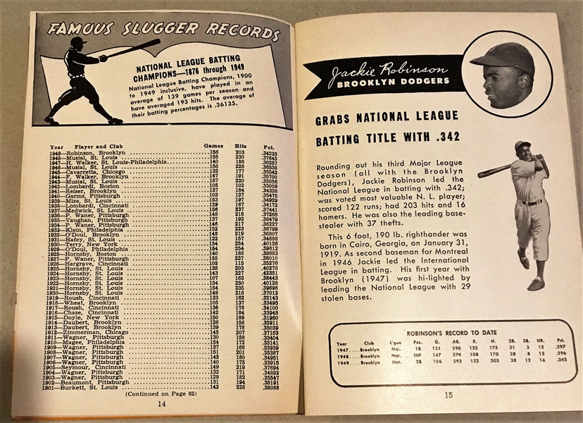 1950 FAMOUS SLUGGER YEARBOOK w/ROBINSON & WILLIAMS & SPECIAL INSERT