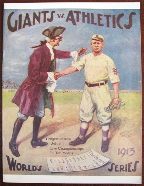 1913 GIANTS vs ATHLETICS WORLD SERIES PROGRAM - ROBERT OPIE REPRINT