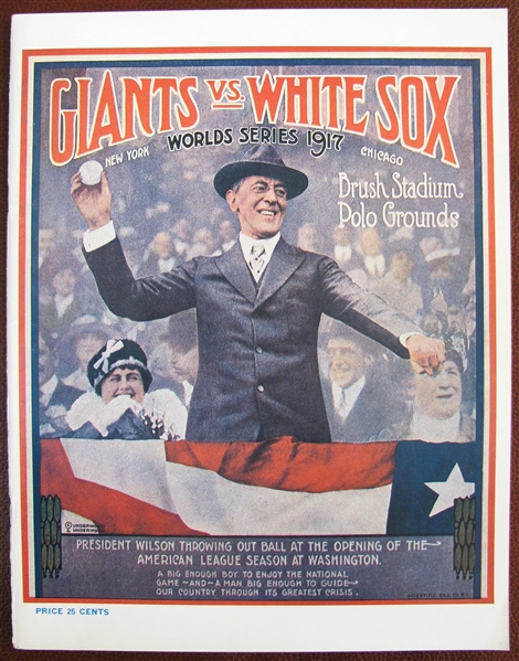 1917 GIANTS vs WHITE SOX WORLD SERIES PROGRAM - ROBERT OPIE REPRINT