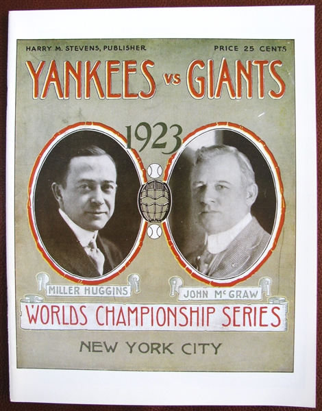 1923 YANKEES vs GIANTS WORLD SERIES PROGRAM - ROBERT OPIE REPRINT