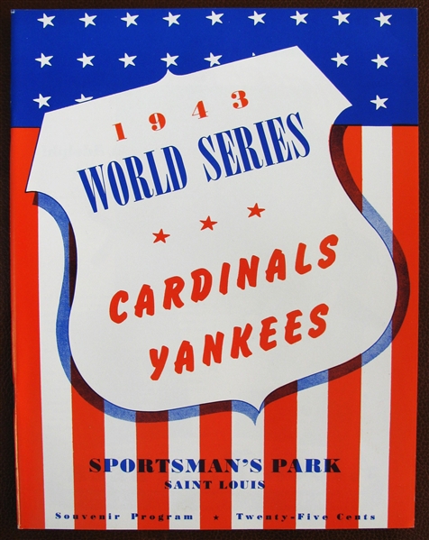 1943 CARDINALS vs YANKEES WORLD SERIES PROGRAM - ROBERT OPIE REPRINT