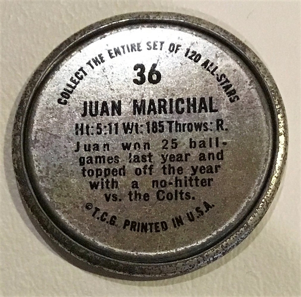 1964 JUAN MARICHAL TOPPS COIN