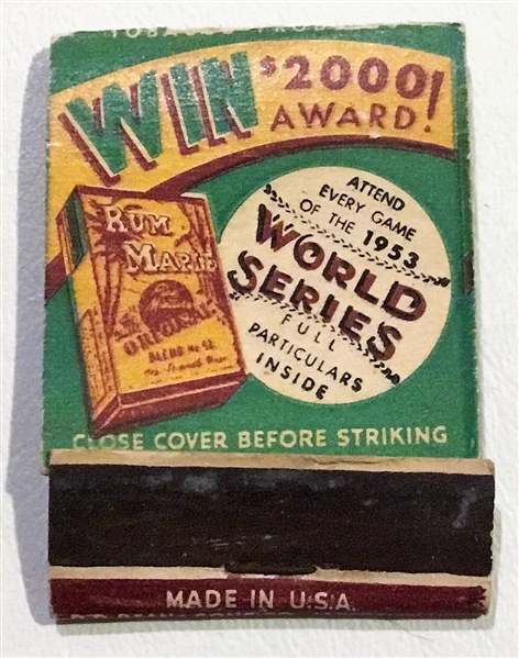 1953 WORLD SERIES MATCH BOOK