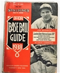 1938 SPALDINGS OFFICIAL BASEBALL GUIDE w/JOE MEDWICK COVER