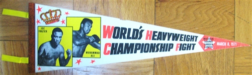 1971 ALI / FRAZIER WORLDS HEAVYWEIGHT CHAMPIONSHIP FIGHT" PENNANT - 1st FIGHT!